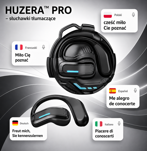HUZERA™ PRO - Słuchawki tłumaczące